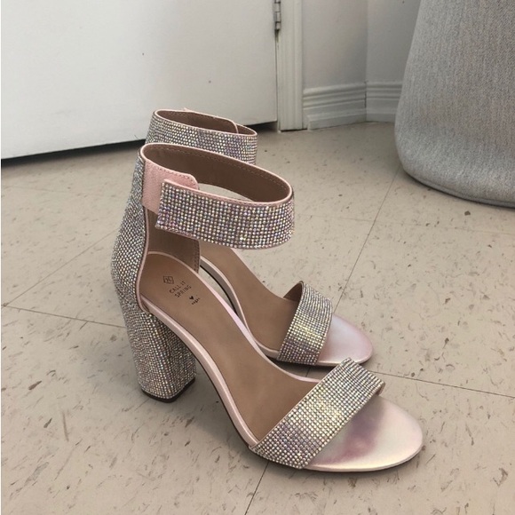 CALL IT SPRING RHINESTONE HEELS - Picture 1 of 1